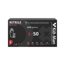 Nitrile gloves Kid-Man Black Grip N50, size L
