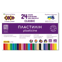 Plastilīns 1zb6236 zibi 24 krāsas 480 g