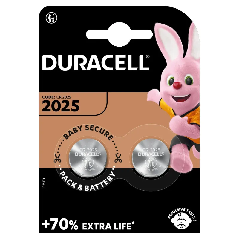 Baterijas Duracell. CR2025. 2 gab.