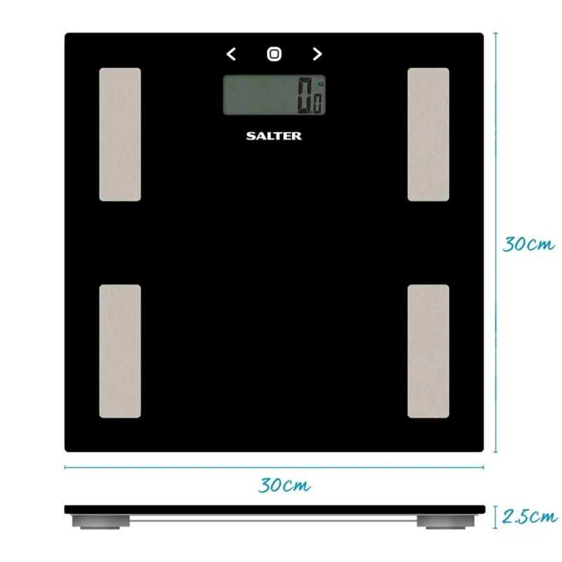 Salter 9150 BK3R Black Glass Analyser Bathroom Scales
