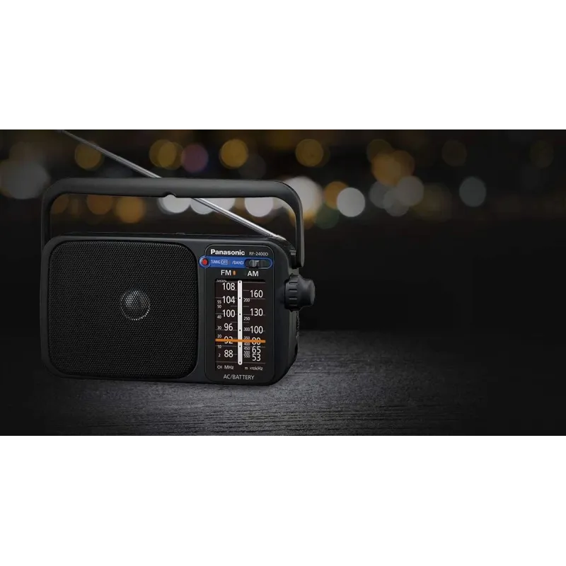 Radio uztvērējs Panasonic RF-2400DEG-K, melna krās.