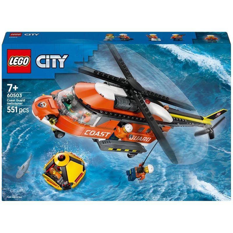 Konstruktorius „LEGO City“ pakrantės gelbėtojų sraigtasparnis, žaislas, konstravimo rinkinys, 60503, 551 vnt.