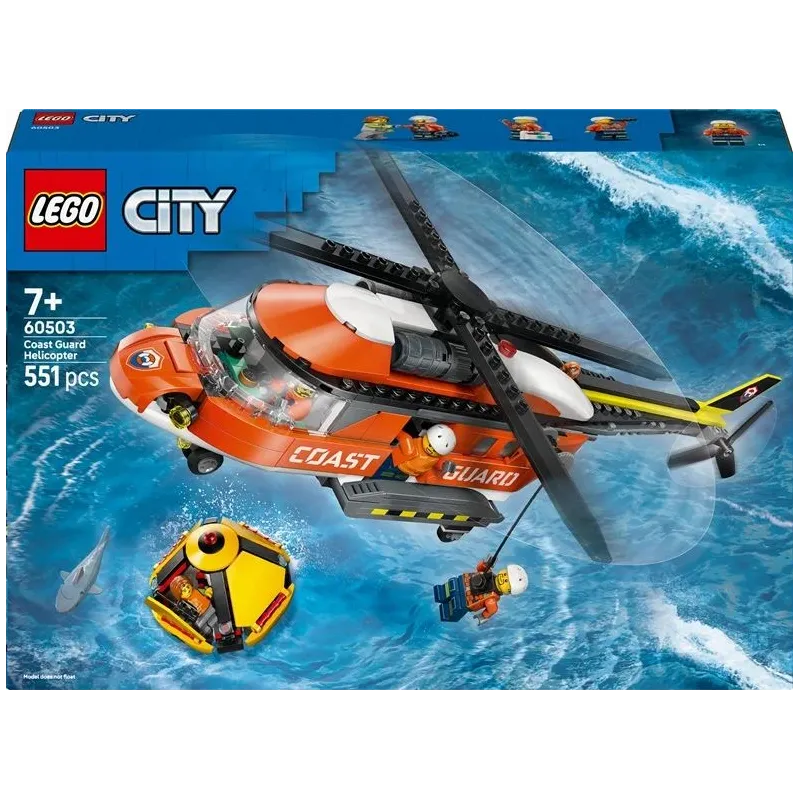 Konstruktors LEGO City Krasta apsardzes helikopters, rotaļlietu būvēšanas komplekts 60503, 551 gab.