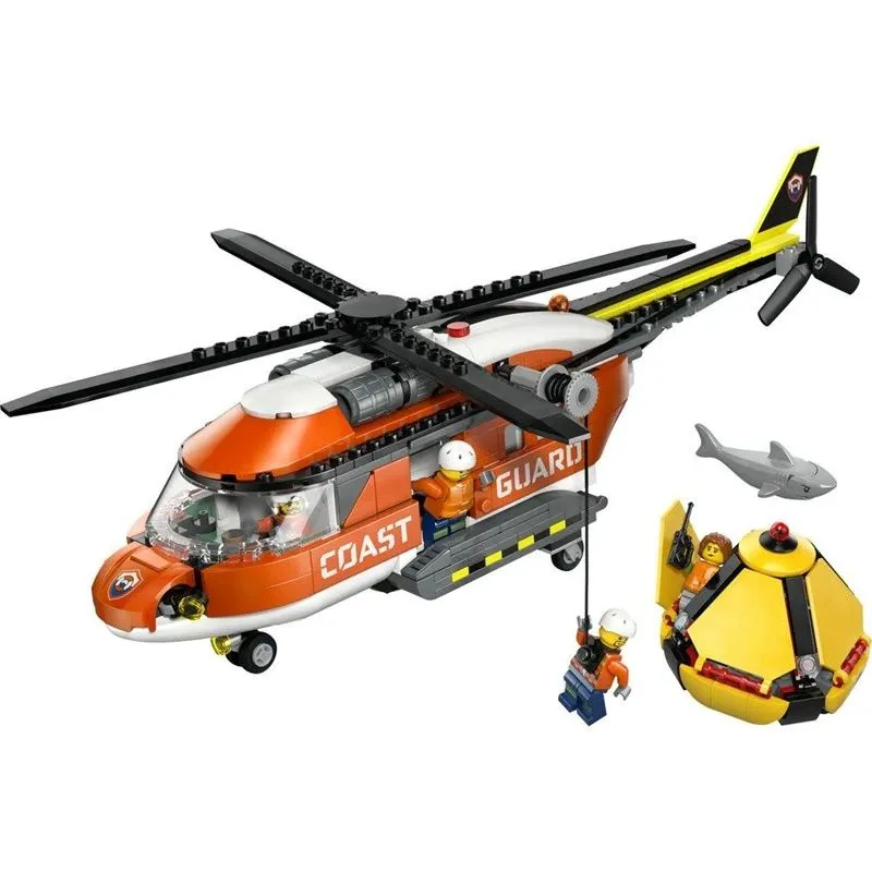 Konstruktors LEGO City Krasta apsardzes helikopters, rotaļlietu būvēšanas komplekts 60503, 551 gab.