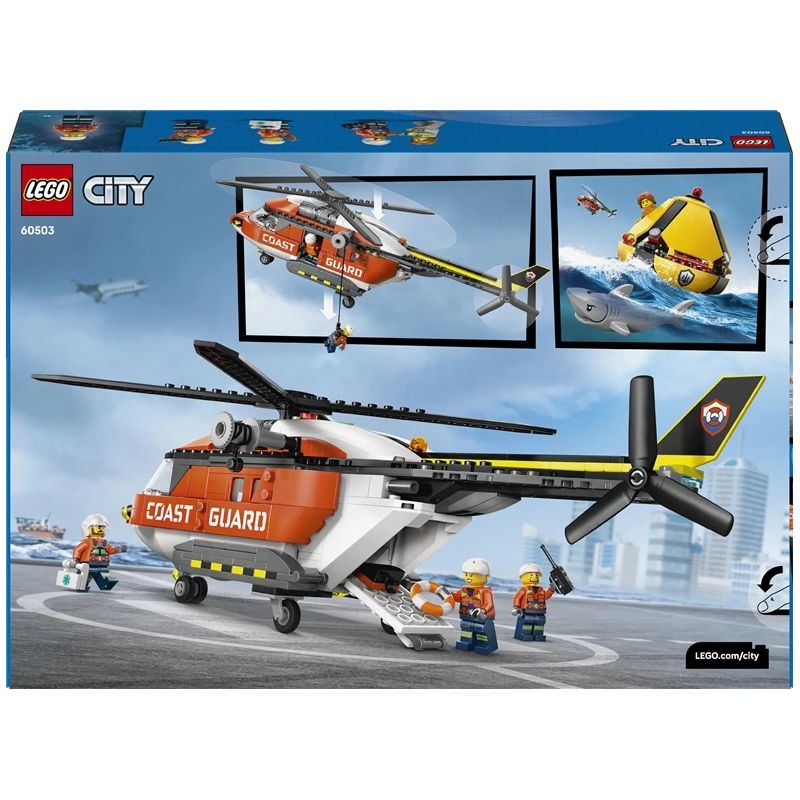 Konstruktorius „LEGO City“ pakrantės gelbėtojų sraigtasparnis, žaislas, konstravimo rinkinys, 60503, 551 vnt.