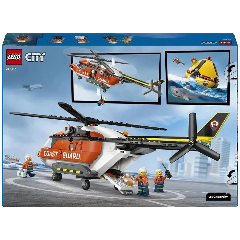 Konstruktorius „LEGO City“ pakrantės gelbėtojų sraigtasparnis, žaislas, konstravimo rinkinys, 60503, 551 vnt.