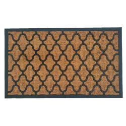 Durvju paklājs Domoletti, melna-bēša, 45 cm x 75 cm x 0.8 cm