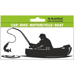 Auto uzlīme makšķernieks laivā 15x8cm