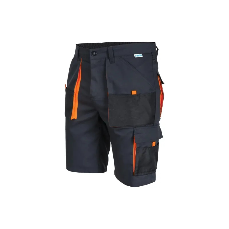 Darba šorti Sara Workwear King 11011, melna krās.-oranža krās., L izmērs