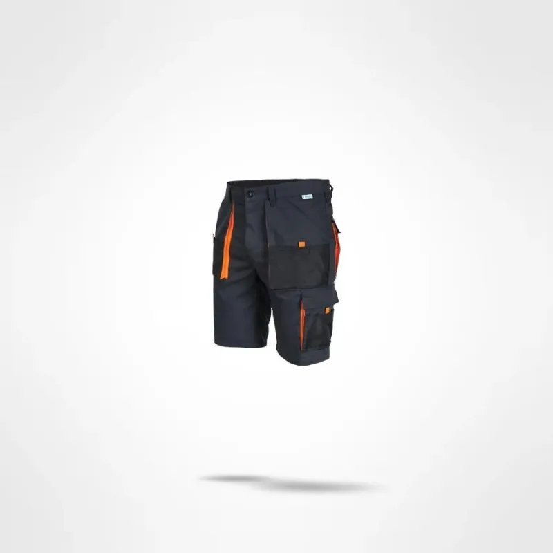 Darba šorti Sara Workwear King 11011, melna krās.-oranža krās., L izmērs