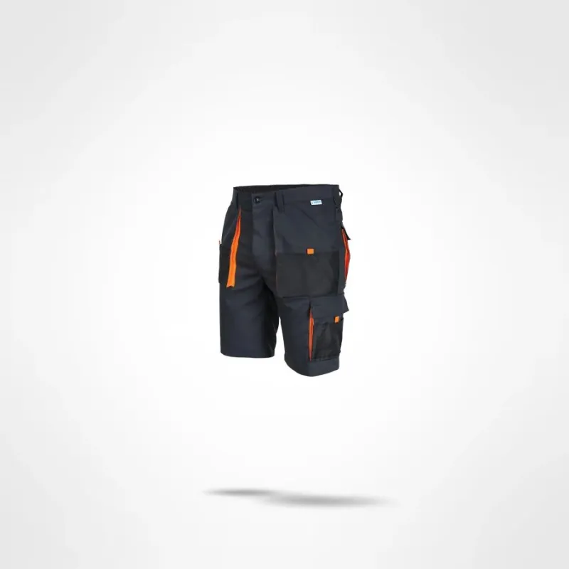 Darba šorti Sara Workwear King 11011, melna krās.-oranža krās., XLS izmērs