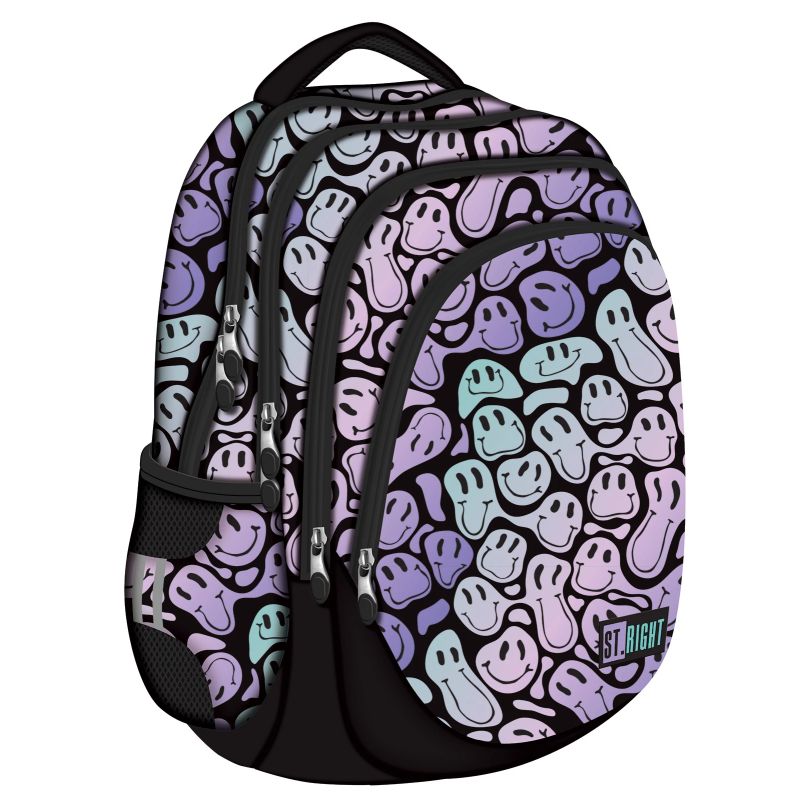 Skolas mugursoma St. Right 5903235665622, melna-rozā-violeta, 29 cm x 17 cm x 39 cm