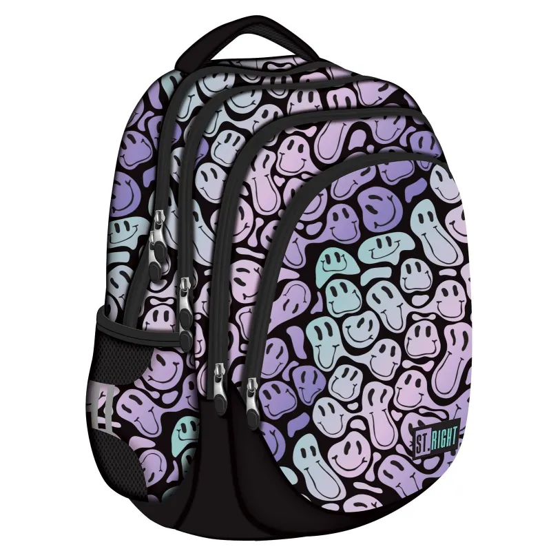 Skolas mugursoma St. Right 5903235665622, melna-rozā-violeta, 29 cm x 17 cm x 39 cm