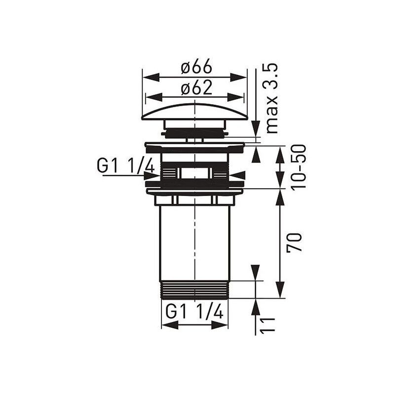 Sifons vārsts izlietnes 11-4 s285-bl-b