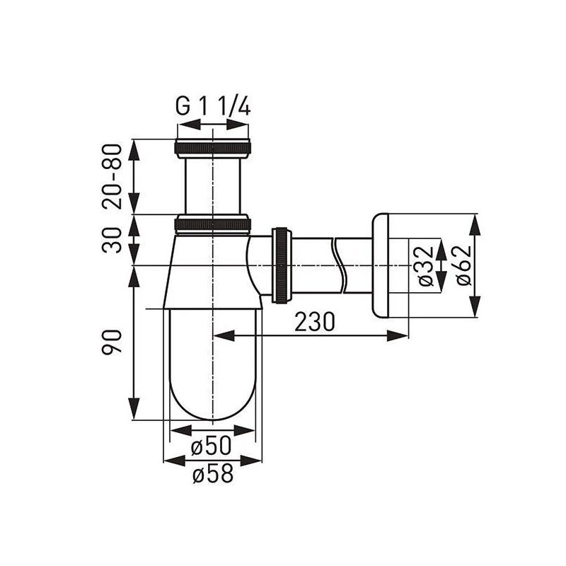 Sifons vārsts universāls 11-4 s30-bl