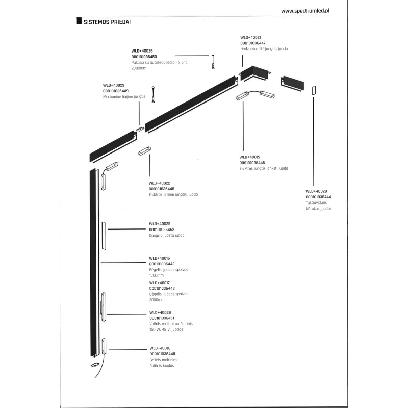 Šviestuvas lubų Spectrum System Shift HANGIT, LED, 3000 °K, 1 x 12 W