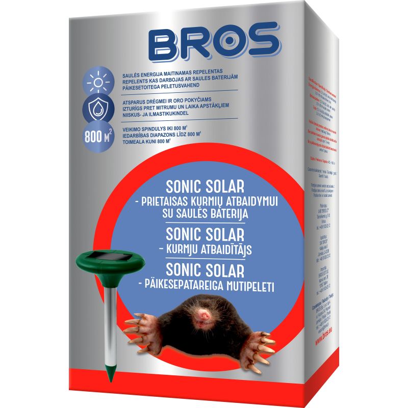 Atbaidītājs kurmju ,saules bat, bros