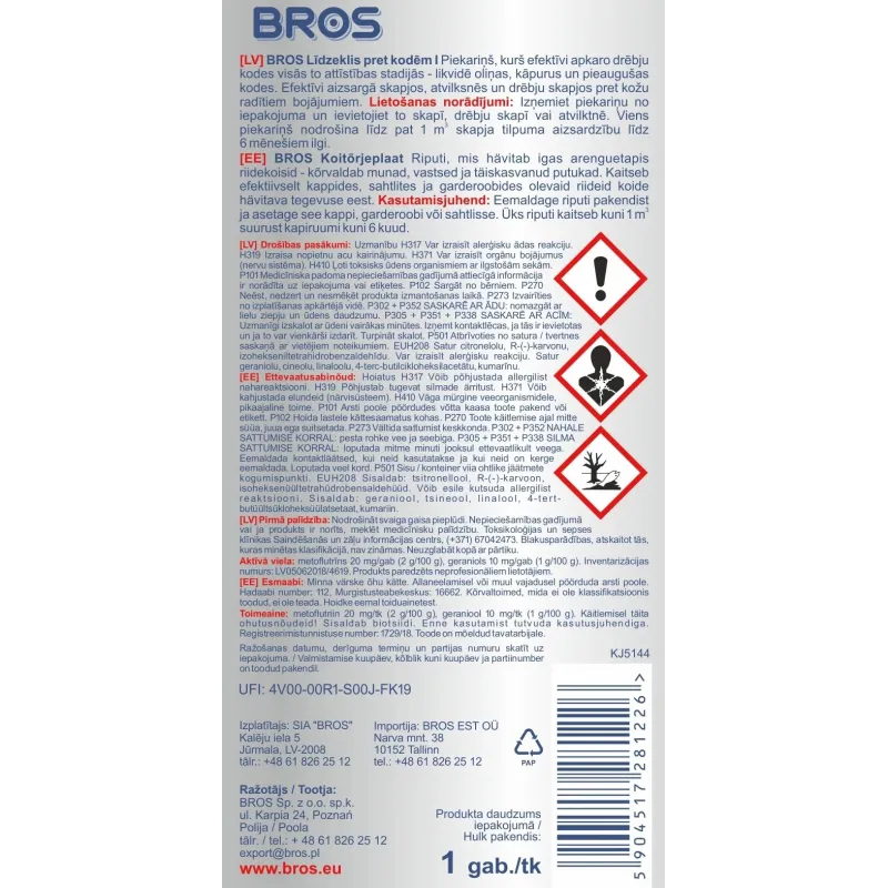 Līdzeklis pret kodēm Bros 028