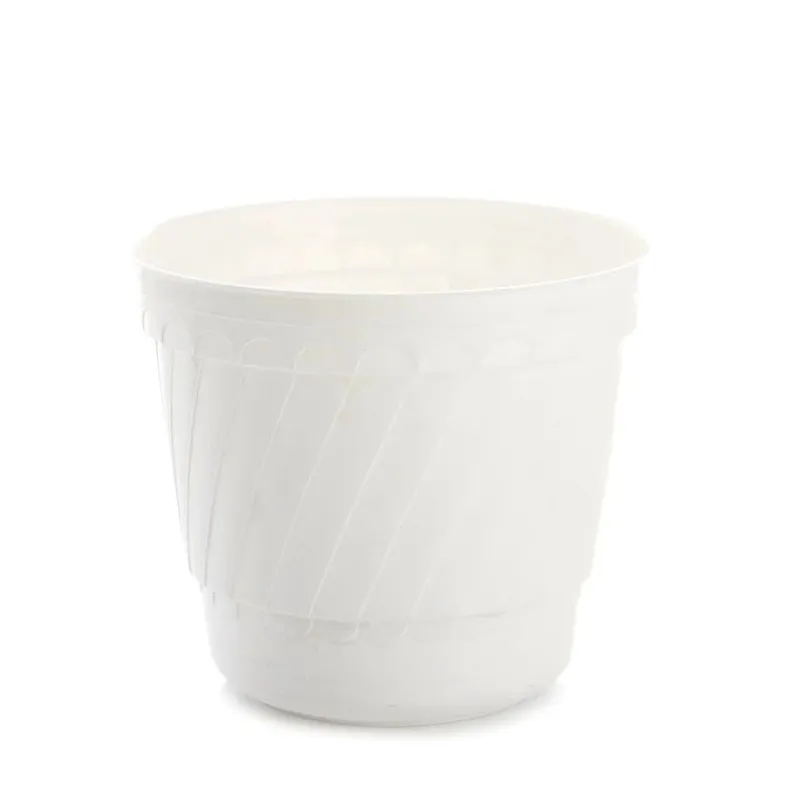 Puķu pods Uniplastex Barok UDB18, plastmasa, balta krās.