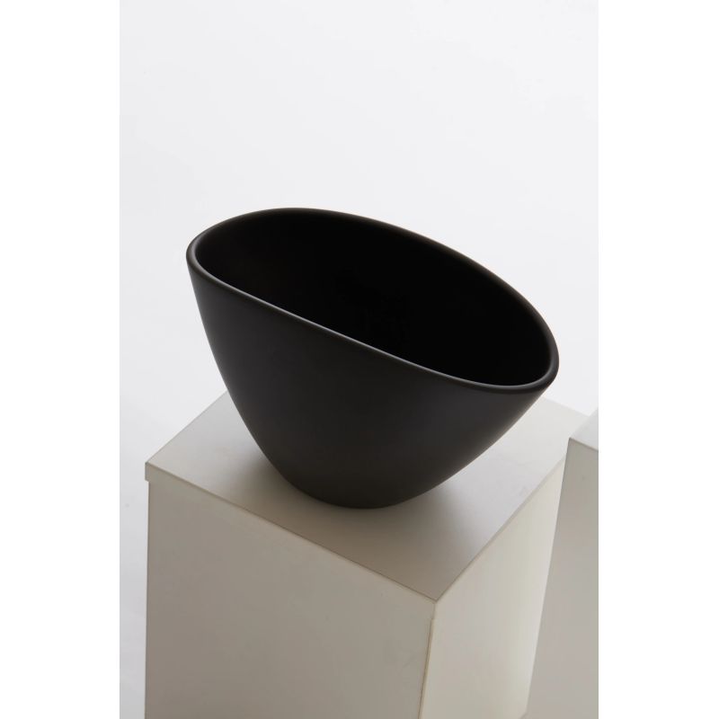 Puķu pods Domoletti, keramika, melna krās.