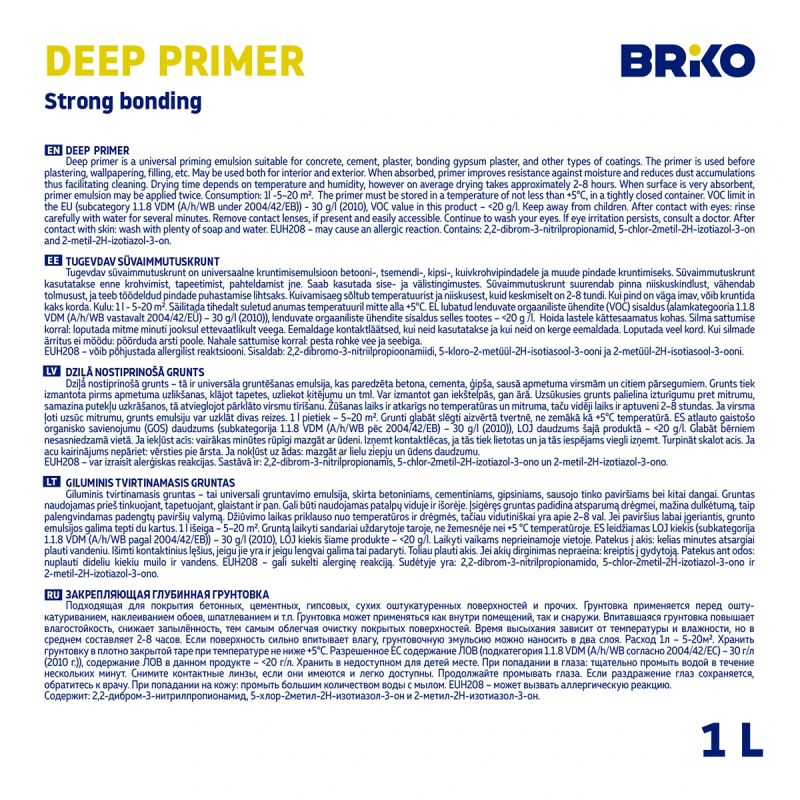 Grunts dziļumgruntis Briko, balta krās., 1 l