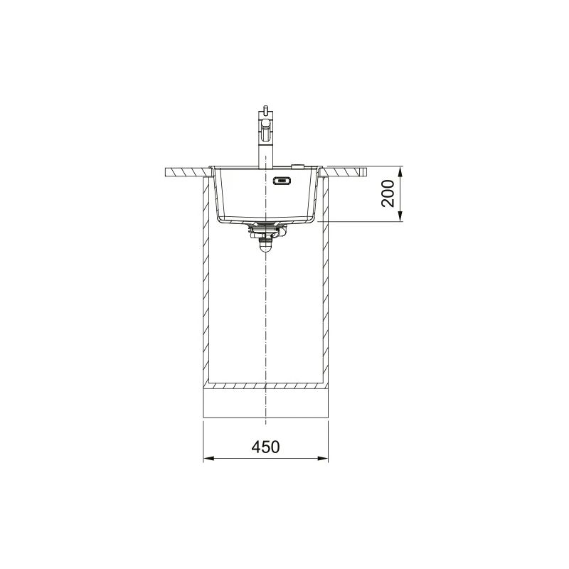 Virtuves izlietne Franke Maris MRG 610-37, granīts, 51 cm x 41 cm x 20 cm, melna
