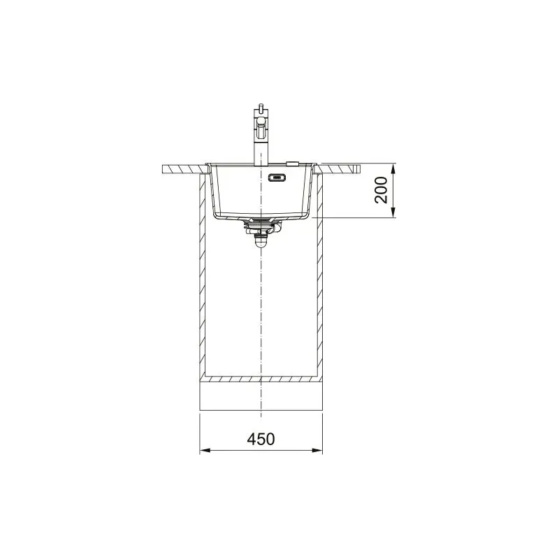 Virtuves izlietne Franke Maris MRG 610-37, granīts, 51 cm x 41 cm x 20 cm, melna