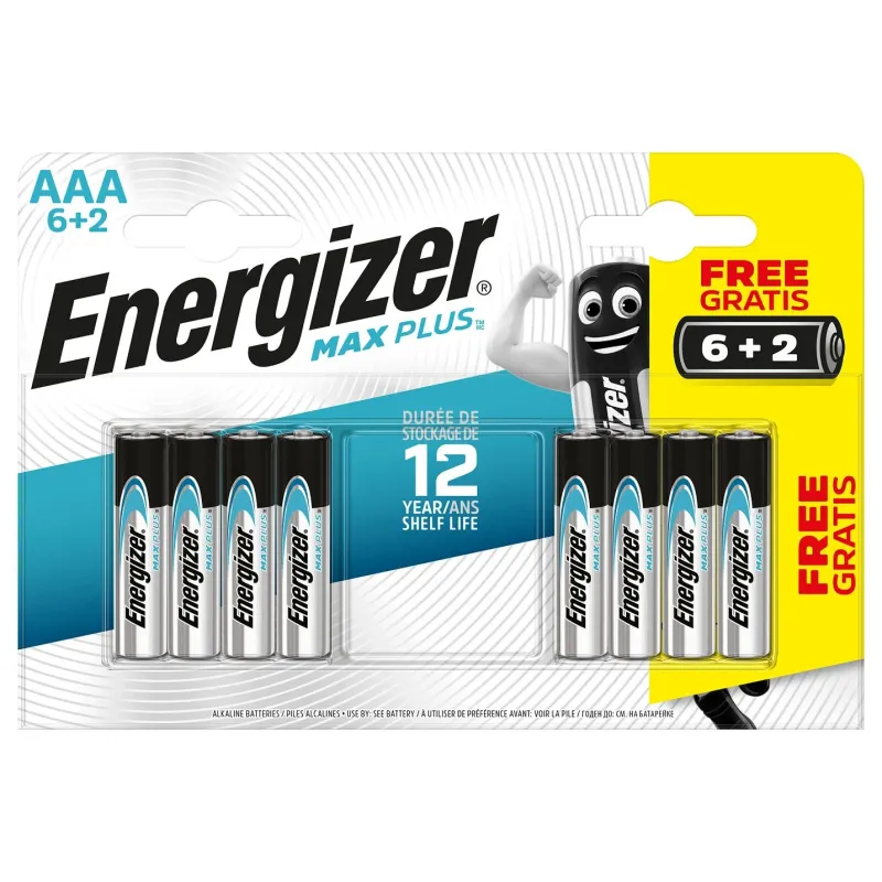 Baterijas Energizer EN2400B6+2MPLUS, AAA, 1.5 V