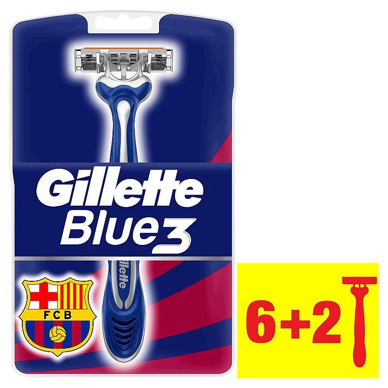 Skuvekļi gillette fcb blue3 6+2gab