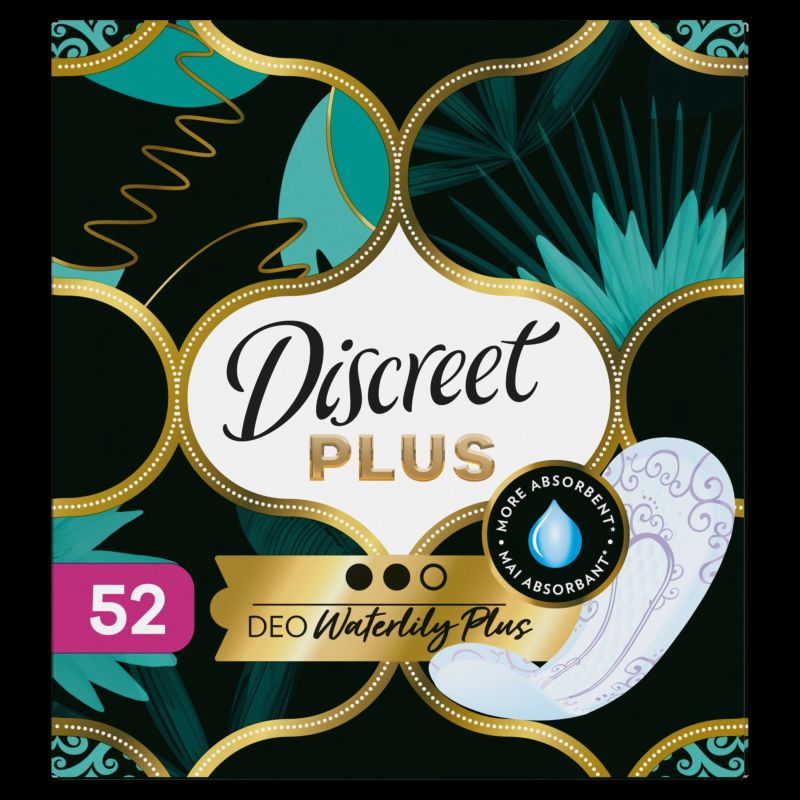 Discreet Protective Waterlily Plus Biksīšu Ieliktnīši, 52 gab