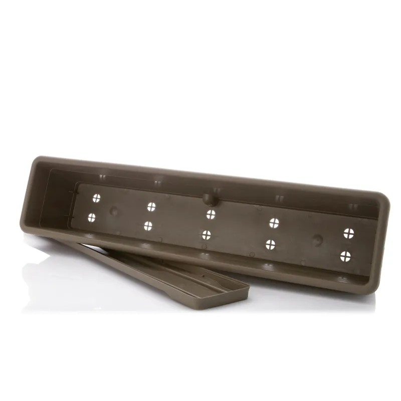 Puķu pods Plasticotto, plastmasa, 80 cm x 18 cm, brūna krās.