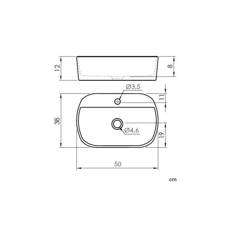 Izlietne marino 500017 50x38x12