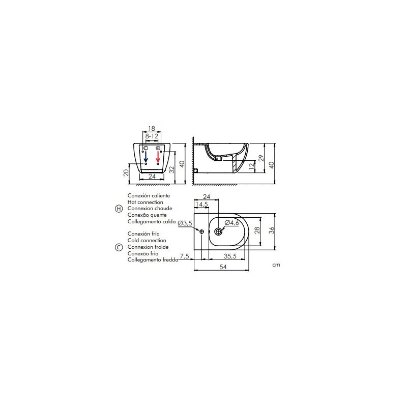 Bidē arc pakarināms matēts melns
