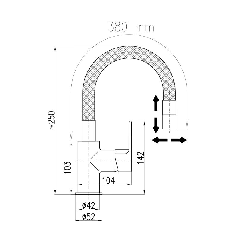 Izlietnes jaucējkr.colorado dco111.5cmat