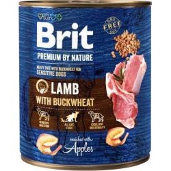 Märg koeratoit Brit Premium By Nature Lamb With Buckwheat, lambaliha, 0.8 kg