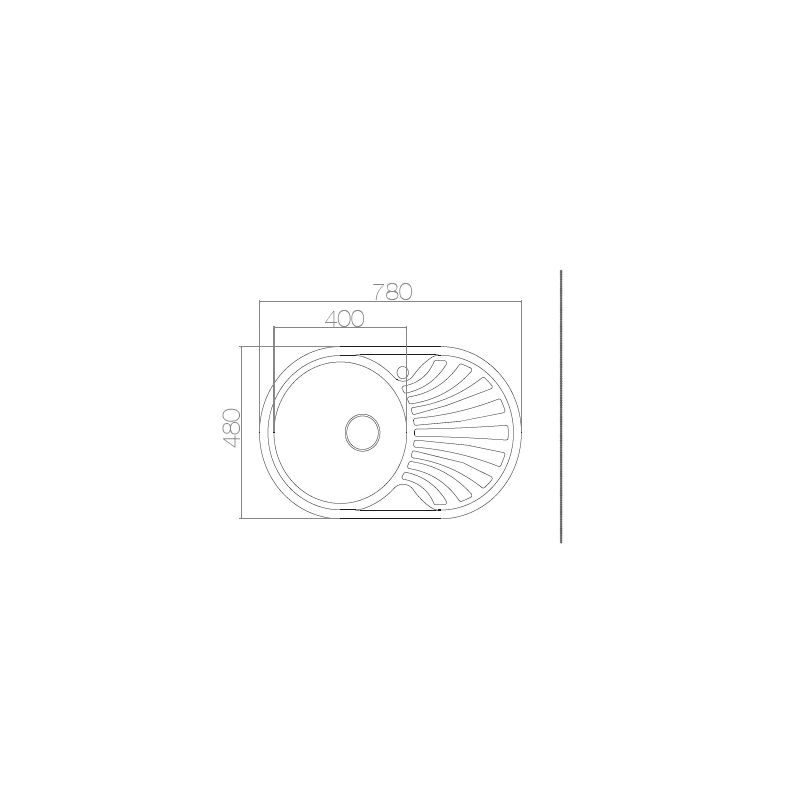 Izlietne as196 + sifons as1007 78x48cm