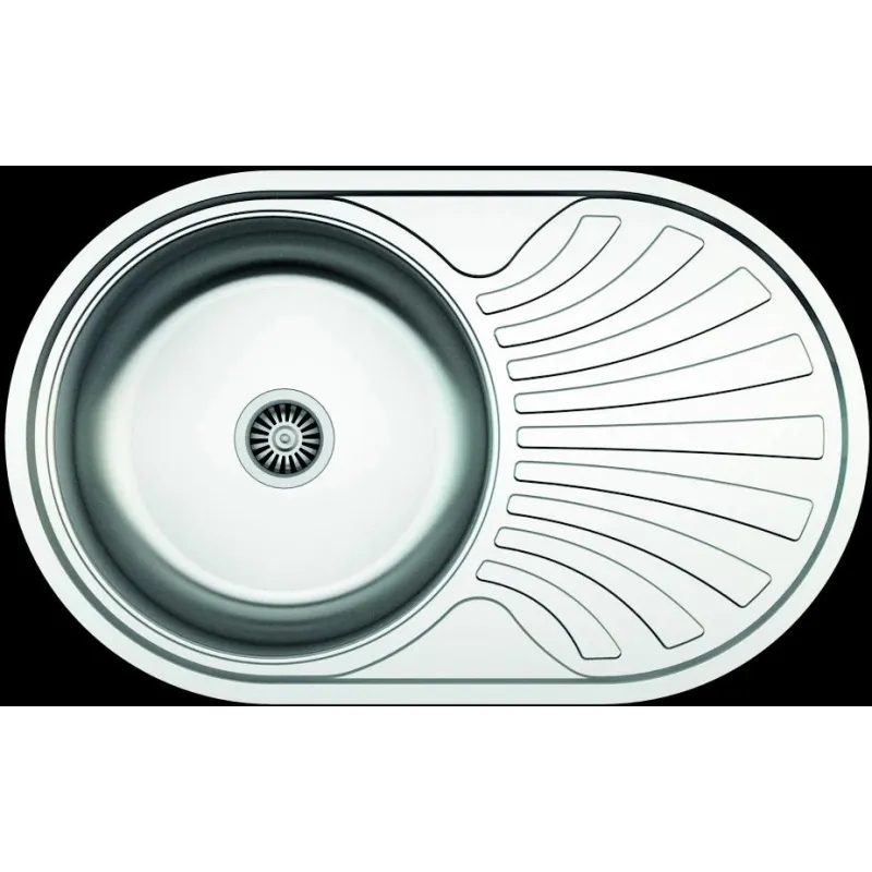 Virtuves izlietne AS196, nerūsējošais tērauds, 78 cm x 48 cm x 16 cm, nerūsējošā tērauda