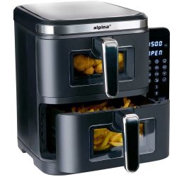 Aerogrils Alpina DOUBLE STACK, melna, 2800 W, 11 l