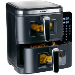 Aerogrils Alpina DOUBLE STACK, melna, 2800 W, 11 l