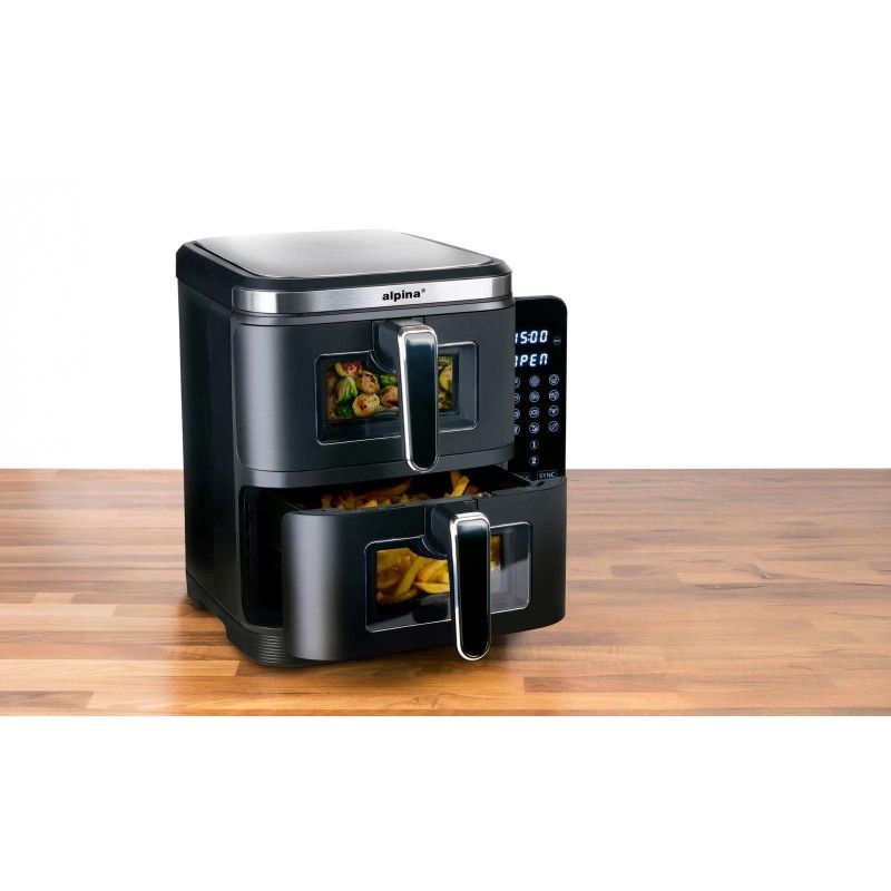 Aerogrils Alpina DOUBLE STACK, melna, 2800 W, 11 l