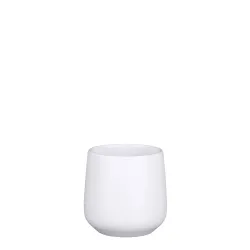 Vāze ker. amber d12 h11.5cm balta mat.