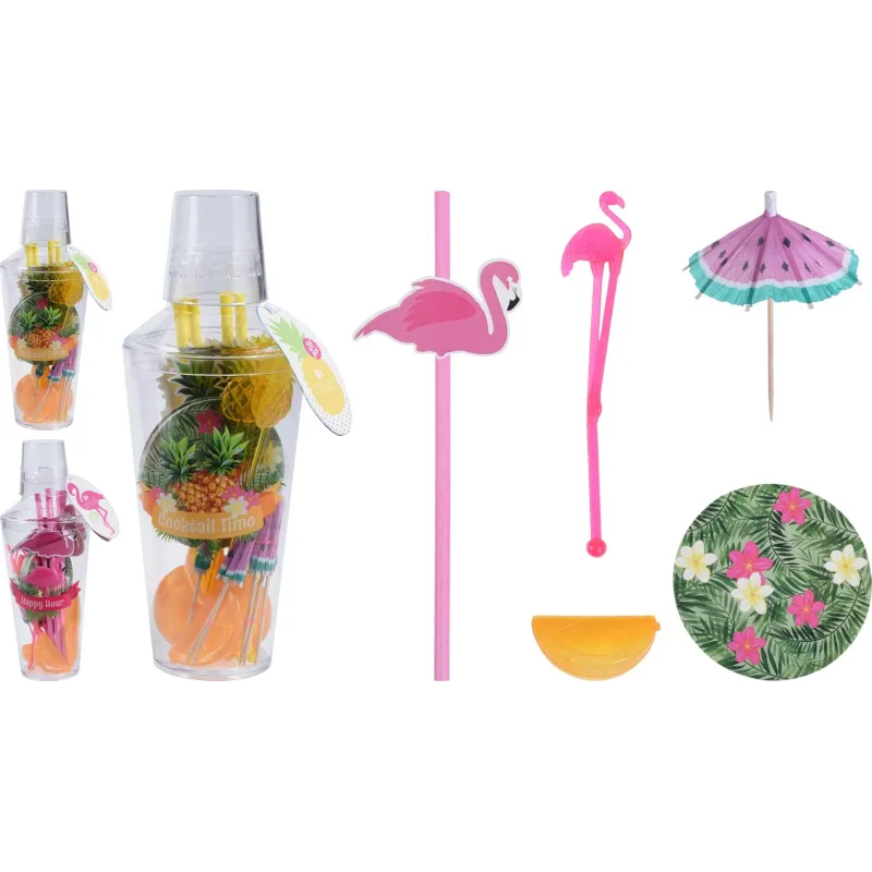 Bārmeņa komplekts kokteiļiem, caurspīdīga-daudzkrāsaina