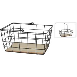 Grozs ar rokturi taisnstūra metāla melns