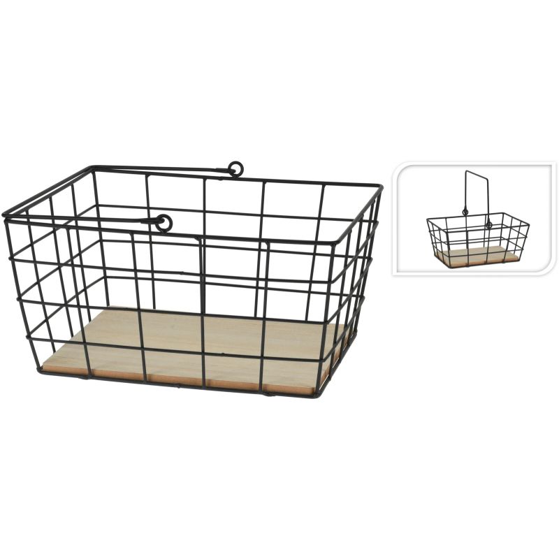 Grozs ar rokturi taisnstūra metāla melns