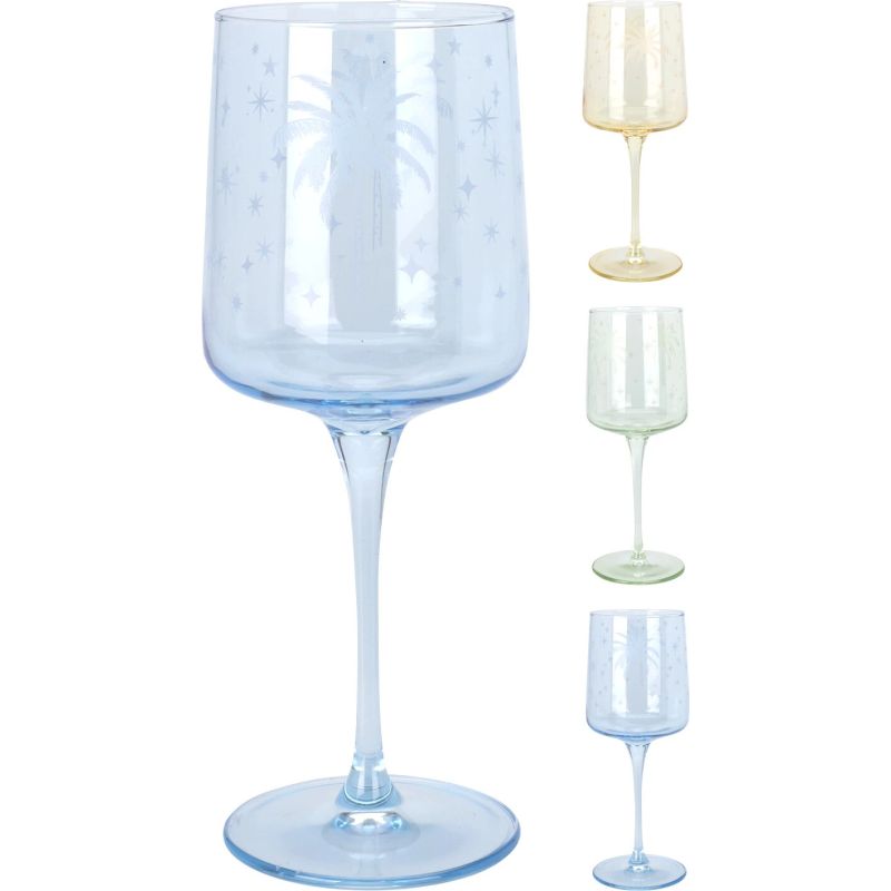 Glāze vīna ar palmas dizainu 320ml