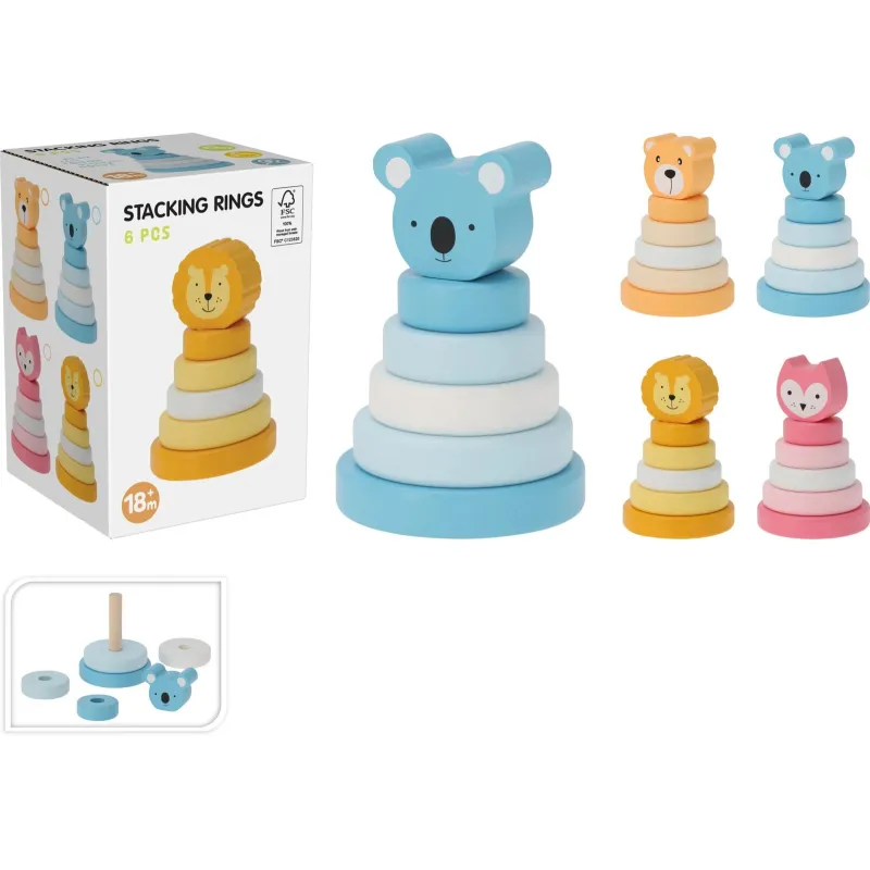 Attīstošā koka rotaļlieta piramīda