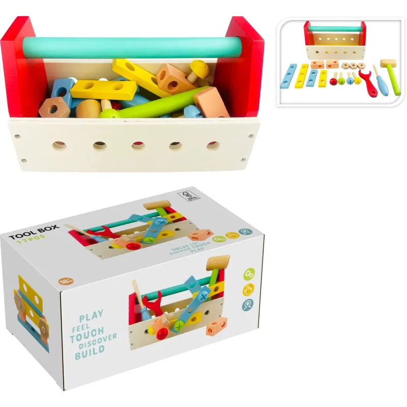 Bērnu darbarīku komplekts, kaste ar instrumentiem HT1000120, daudzkrāsaina