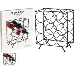 Pudeļu statīvs, 31 cm x 18 cm x 36.5 cm, metāls, melna