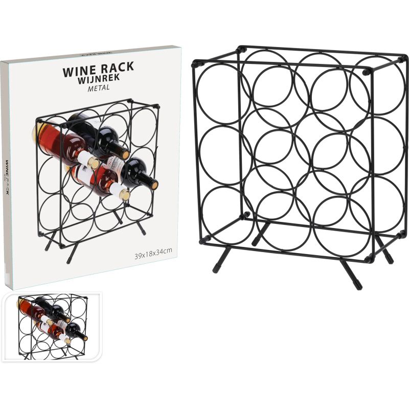 Pudeļu turētājs metāla 9 pudelēm