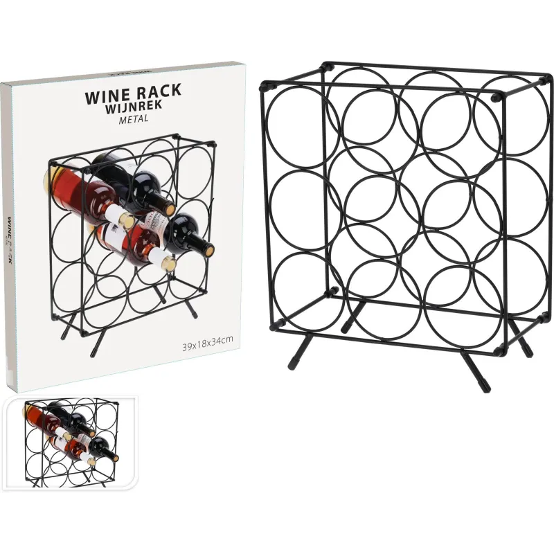 Pudeļu turētājs metāla 9 pudelēm